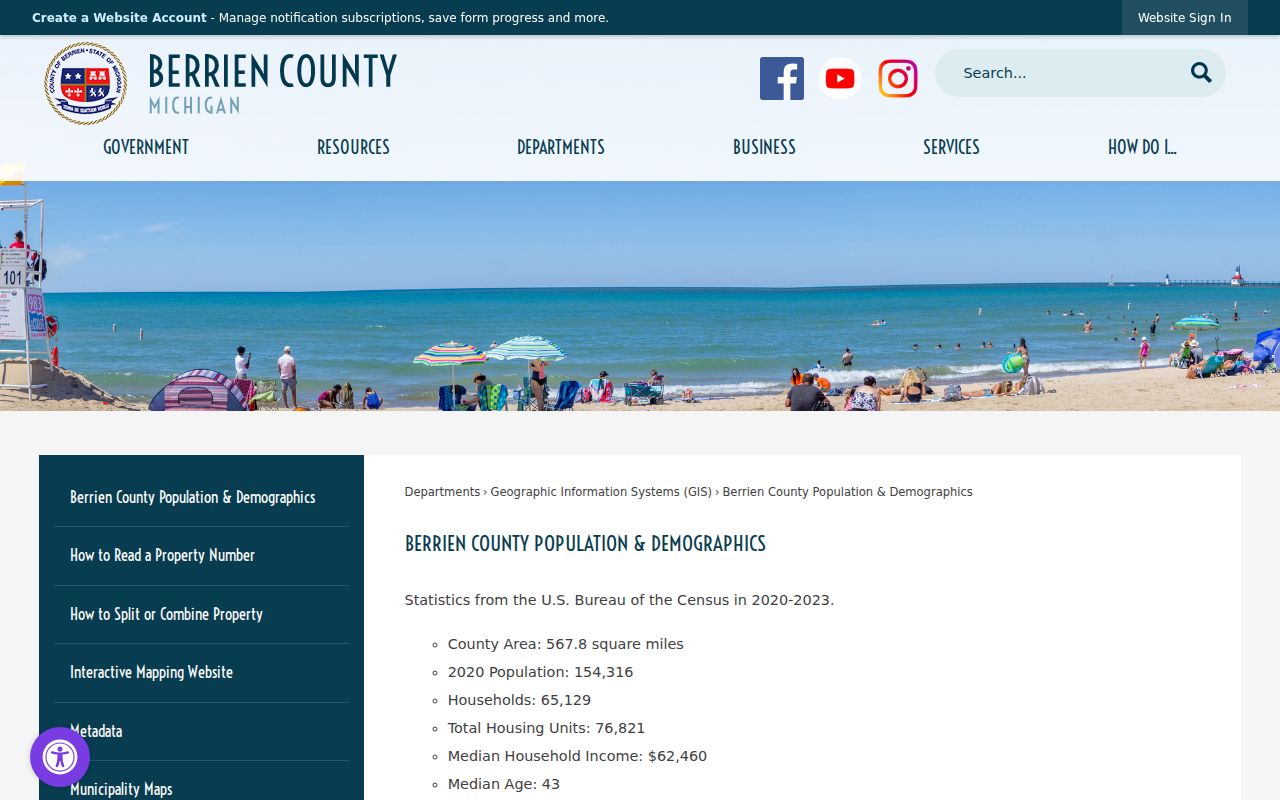 Niles court docket population and municipality table