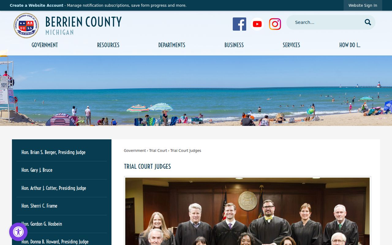 Berrien County court docket public judicial roster